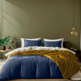 Navy Duvet Cover King Size Microfiber Duvet Cover with Zipper Duvet Cover Set of 1 Down Comforter Cover with 2 Pillow Shams Luxury Comforter Cove