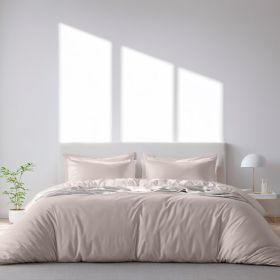 Beige Duvet Cover King Size Microfiber Duvet Cover with Zipper Duvet Cover Set of 1 Down Comforter Cover with 2 Pillow Shams Luxury Comforter Cov