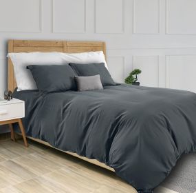 Grey Duvet Cover King Size Microfiber Duvet Cover with Zipper Duvet Cover Set of 1 Down Comforter Cover with 2 Pillow Shams Luxury Comforter Cove